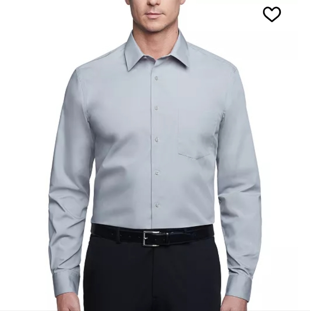 Van Heusen Fitted Gray Long Sleeve Button Shirt.